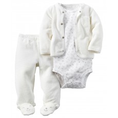 Holčičí set Carters White Teddy