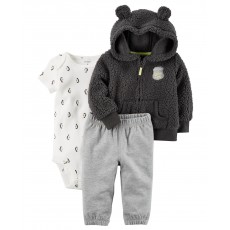 Set Carter Black fleece Bear